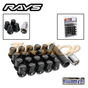 RAYS VOLK RACING 17 HEX WHEELS LOCK LUG NUTS 12X1.5 1.5 ACORN RIMS BLACK L - Picture 1 of 2