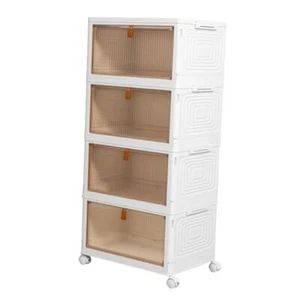Contenitori in plastica 4 livelli con coperchio 23QT, portaoggetti impilabile 4 livelli 23QT - Foto 1 di 7