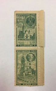  MINT Gummed 2 Stamps SUEDE & (ALLEMAGNE) GERMANY Exposition Paris 1900  - Picture 1 of 6