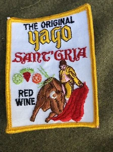 Vintage Yago Sangria Red Wine Embroidered Patch - Picture 1 of 3