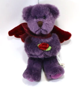 FBOT Lila Engel Teddybär Plüsch Ornament Rose Russ Berrie Vintage - Bild 1 von 10
