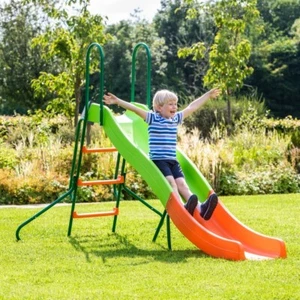 Garden Wave Slide 8ft Double Outdoor With Hose Attachment And Handrails NEW UK - Picture 1 of 6