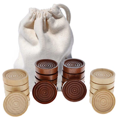 Piezas a cuadros de madera con bolsa de tela WE Games Foto 1 de 3