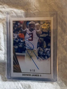 2018 Derwin James Leaf Ultimate Rookie Draft Autograph Rare # 09/10 LA Chargers - Picture 1 of 3