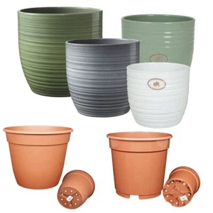Set - Übertopf Bergamo + Kunststoffpflanztopf - Bild 1 von 28