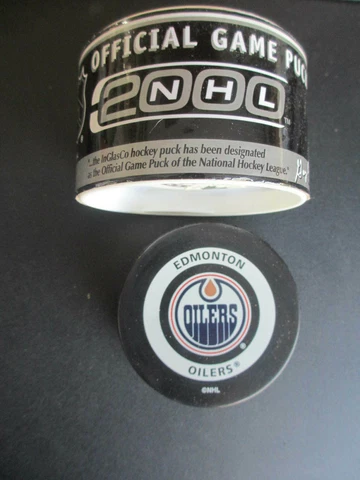 EDMONTON OILERS 2000 NHL OFFICIAL GAME PUCK NEW IN ORIGINAL PACKAGE Cover