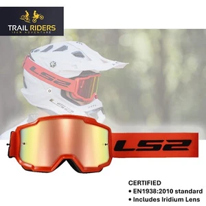 LS2 Cargador Moto Gafas Enduro Motocross Quad MX Iridio Visera Lente Naranja - Imagen 1 de 6