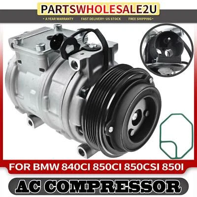 AC Compressor with 5 Groove for BMW 323i 325i 328is 525i 530i M3 10PA17C Style - Image 1 of 4