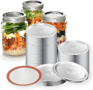 Canning Lids Regular Mouth 100 Count Mason Jar Lids Upgrade Thickening Bulk - Picture 1 of 7