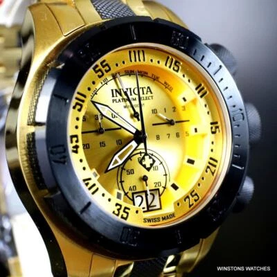Reloj Invicta Platinum Select Coalition Forces Hecho en Suiza Chapado en Oro 50mm Nuevo Foto 1 de 4