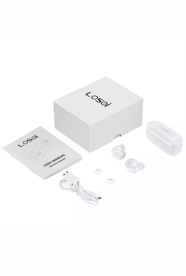 Auriculares Bluetooth Losei True Auriculares Inalámbricos Bajos Profundos Mini Oreja - Blanco Foto 1 de 4