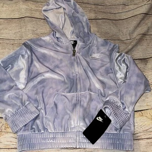 Nike 6x Girls Velour Zip Hoodie Jacket Soft Violet Purple NEW - Picture 1 of 1