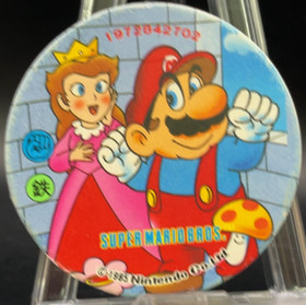 Mario Peach Menko Super Mario Bros Famicom Card Nintendo 1985 NES Japanese