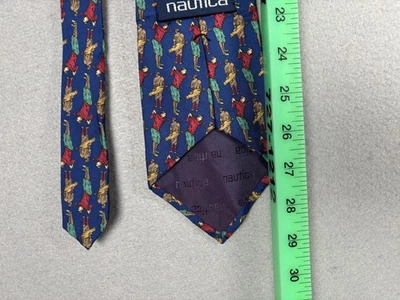 Corbata vintage Nautica para hombre azul seda golfistas novedad corbata hecha en EE. UU. Italia años 90 Foto 1 de 4