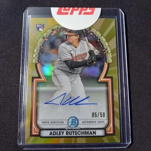 Adley Rutschman 2023 Bowman Chrome Auto RC Gold /50 Orioles On-Card Signed - Picture 1 of 2