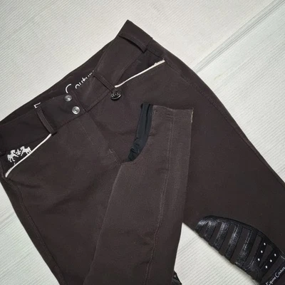 Calças de equitação Equine Couture marrom escuro femininas tamanho 30 - Imagem 1 de 4