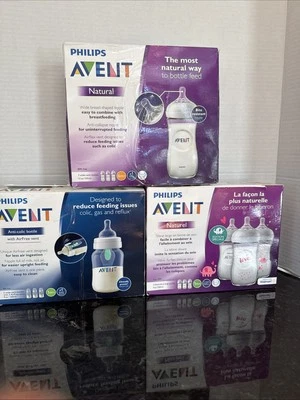 Menge 9 Philips Avent Natürliche Babyflasche Klar Kunststoff 4 Unzen 0+ 1 + 6 Monate Neu - Bild 1 von 4