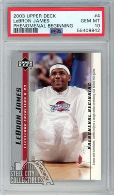 LeBron James 2003-04 Upper Deck Phenomenal Beginning Rookie Card #4 PSA 10 - Image 1 of 2