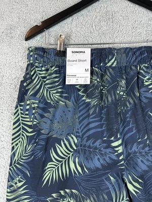 Sonoma Board Shorts Para Hombres Mediano Azul Verde Tropical Ropa Flexible Bañador Nuevo Foto 1 de 4