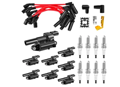 UF414 Ignition Coils & Platinum Iridium Spark Plug & Wire Set of 8 Pack Compatib - Image 1 of 4