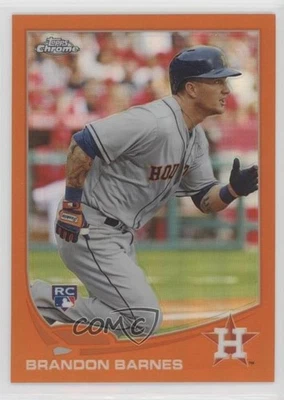 2013 Topps Chrome Retail Orange Refractor Brandon Barnes #93 Rookie RC - Image 1 of 2