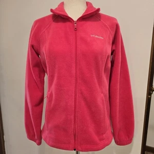 Columbia Mujer Cremallera Completa Polar Chaqueta Abrigo Rosa Caliente Suave Exterior Cálido Bolsillos S - Imagen 1 de 8