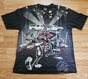 Looney Tunes Bugs Bunny Taz AOP T Shirt XL Tazmanian Devil All Over Print - Picture 1 of 3