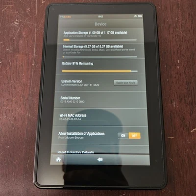 Amazon Kindle Fire Tablet 1st Gen 7" Display D01400 E reader - Image 1 of 4