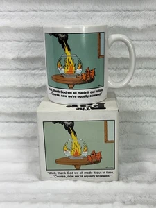 The Far Side Tasse 1988 Gary Larson Goldfisch Fisch Comic Kaffeebecher 2-seitig mit Box - Bild 1 von 8