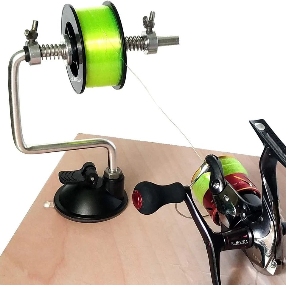 Slmozka Fishing Line Spooler Silver Reel Winder Spool Tackle Spooling Station