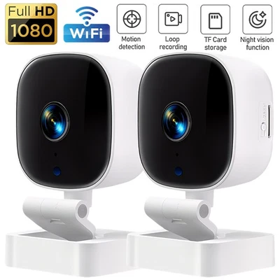 2x Camaras De Seguridad Wifi Casa Exterior Inalambrica Con Vision Nocturna 1080P