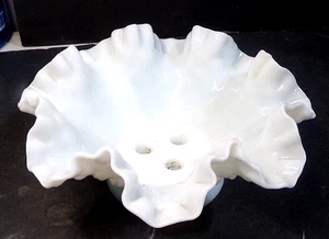 Vintage FENTON Hobnail Millk Glass Hobnail EPERGNE - small base only (no horns) - Picture 1 of 3