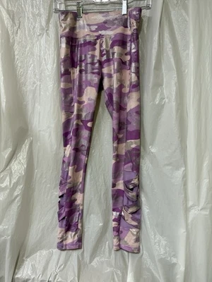 JUSTICE Jeggings Girls Pink And Purple Shiny Camo Skinny Pull On Waist 26 - Image 1 of 4
