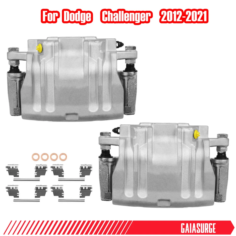 Set of 2 Front Disc Brake Calipers with Bracket for Dodge Challenger 2012-2021 - Image 1 of 4