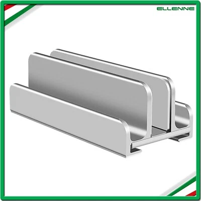 SUPPORTO VERTICALE IN ALLUMINIO 3 SLOT TRIPLO LAPTOP,PORTATILI,TABLET ARGENTO - Immagine 1 di 4