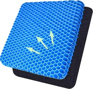Gel Seat Cushion,Double Thick Soft Sitter Cushion,Honeycomb Design Seat Cushion - Picture 1 of 14