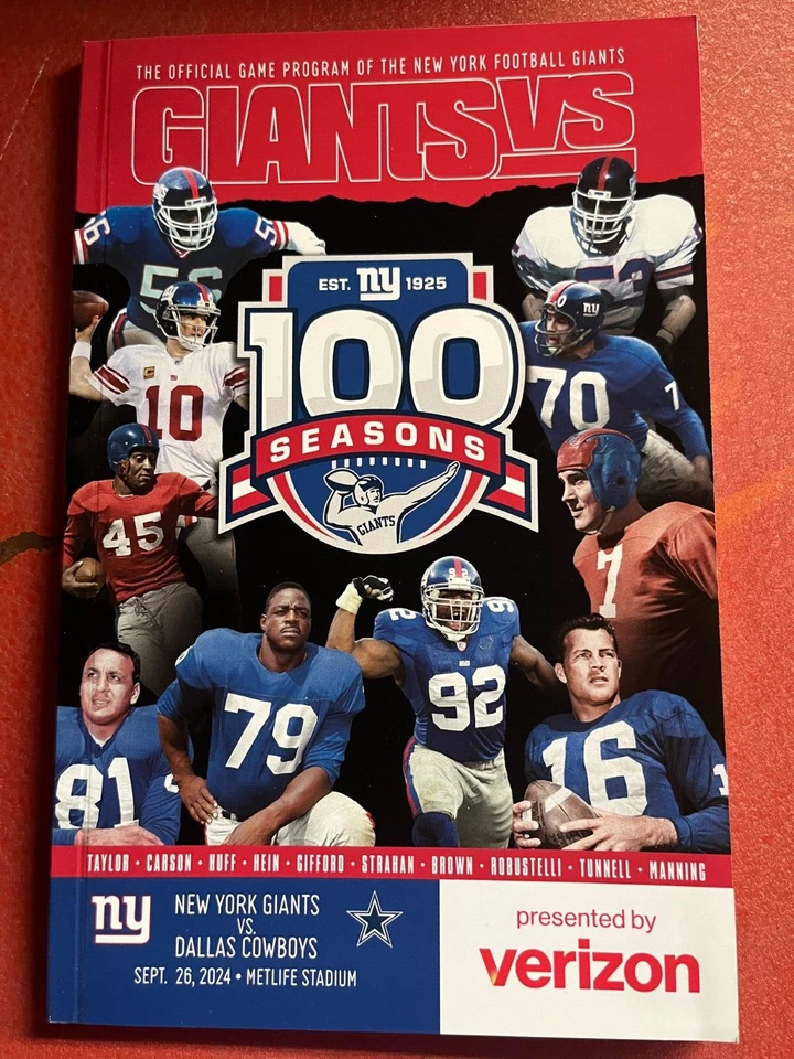 2024 NEW YORK N.Y. FOOTBALL GIANTS GAMEDAY NFL SUPER BOWL VS. COWBOYS 94 PGS. - Image 1 of 1