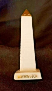 Vintage Washington Monument Saltshaker White with Gold Trim 2 hole per side - Picture 1 of 3