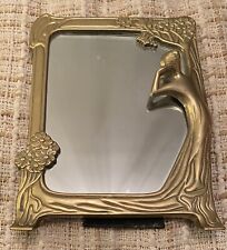Vintage Lady of the Lake Brass Art Nouveau Dressing Table Mirror