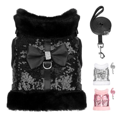 Warm Fleece Padded Dog Harness and Leash Set Pet Puppy Vests for Small Dogs Pug - Image 1 of 4