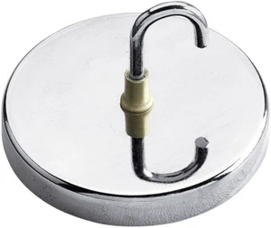 Magnetic Hook Handi-Hook 1.25" L X 2" W Silver 20 lb. pull Silver Chrome - Picture 1 of 12