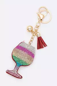 Mix Color Wine Glass Iconic Key Chain - Picture 1 of 2