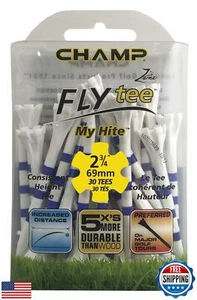 Champ 86510 Zarma Flytee My Hite 2-3/4" 30 Count White with Blue Stripes Golf - Picture 1 of 5