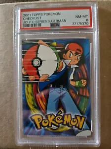 2001 Pokemon Topps Johto Series 3 - Checklist German - PSA 8 - POP 1! - Picture 1 of 1