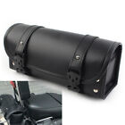 Motorcycle PU Leather Side Saddle Bags Storage Fork Tool Pouch Universal Black