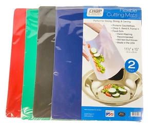 8 Flexible Kitchen Fruit Vegetable Crafts Cutting Chopping Table Mats Board USA - Picture 1 of 5