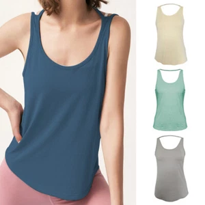 Backless Gym Top Tank Top Yoga Tees Vest Breathale Comfort Fashion Loose Solid - Picture 1 of 27