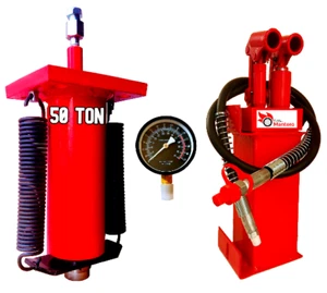 50T Hydraulik Pumpe Zylinder Manometer Werkstattpresse Hydraulikzylinder 700 Bar - Bild 1 von 11