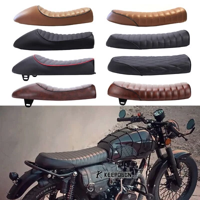 PU Saddle Cafe Racer Seat Retro Driver Seat For Honda CB 125 250 350 450 550 750 - Image 1 of 4