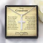 Grandson Baptism Gift Cross Jewelry, Grandma And Grandson Gift